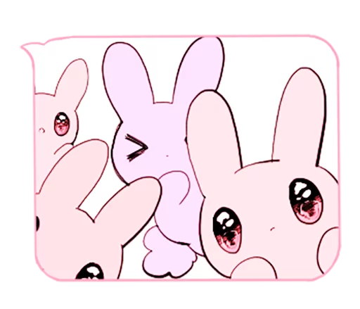 rabbits and girls pink sticker 👀