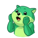 Telegram emojis Green Shiba