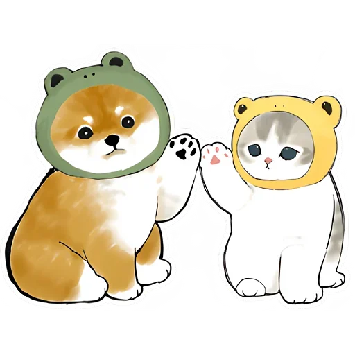 Шиба и Нян котик emoji 👋
