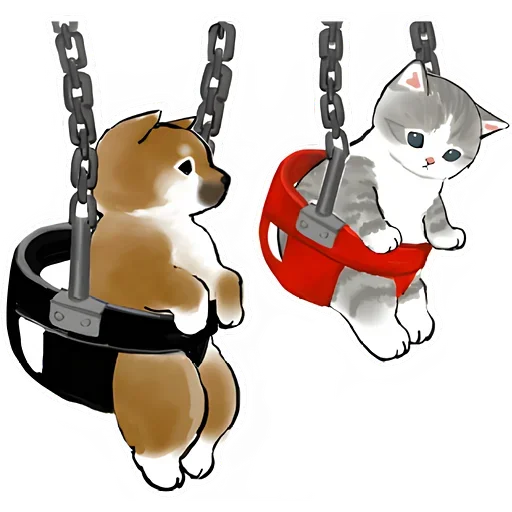 Шиба и Нян котик emoji 😊