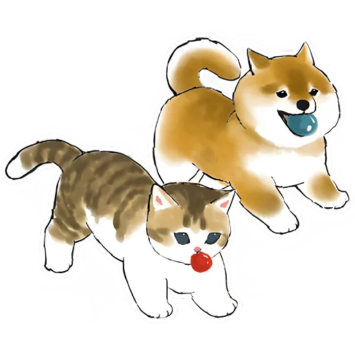Шиба и Нян котик emoji 🎱