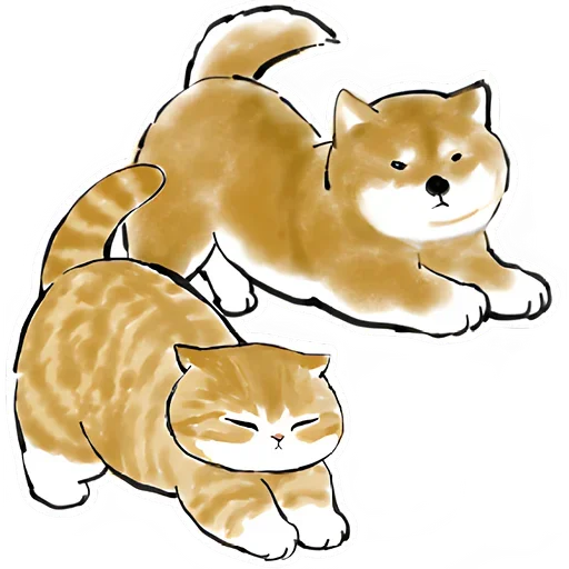 Шиба и Нян котик emoji ☀