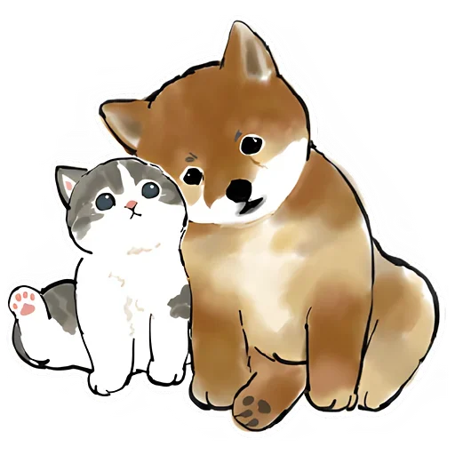 Шиба и Нян котик emoji 😔