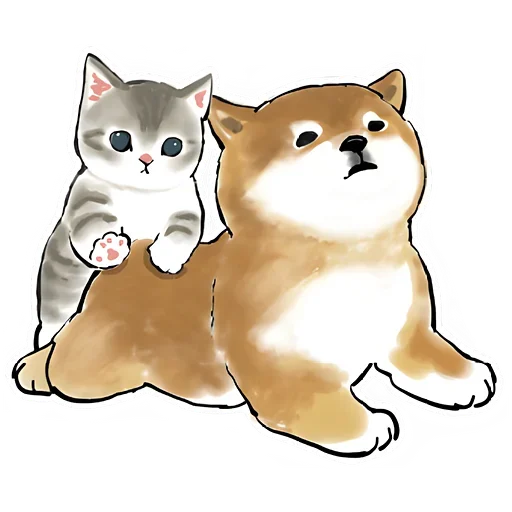 Шиба и Нян котик emoji 🧐