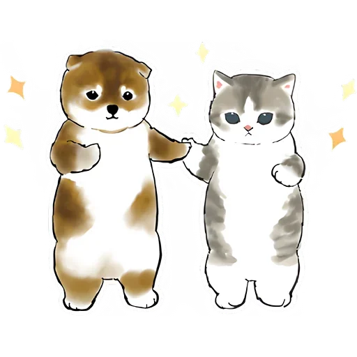 Шиба и Нян котик emoji 🥰
