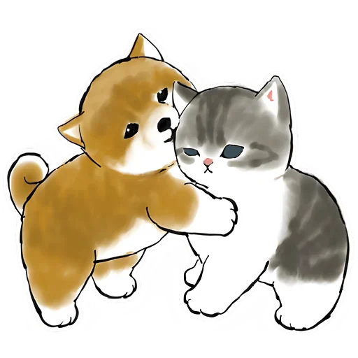 Шиба и Нян котик emoji 🤗