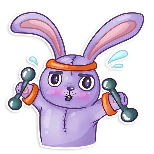 Small Rabbit sticker 🏋‍♂