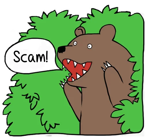 Стикер scam alert 😜