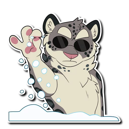 Telegram Sticker «Snow Leopard» ❄️