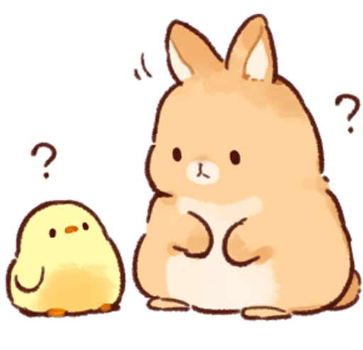 Soft and cute rabbits emoji ❔