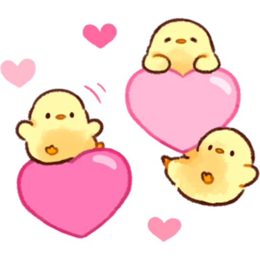 Эмодзи Soft and Cute Chicks Love 🥰