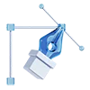 3D blue white icons emoji ✒️