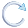 3D blue white icons emoji ↪️