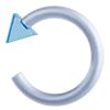 3D blue white icons emoji ↩️