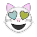 Стикер White cat emoji 😻