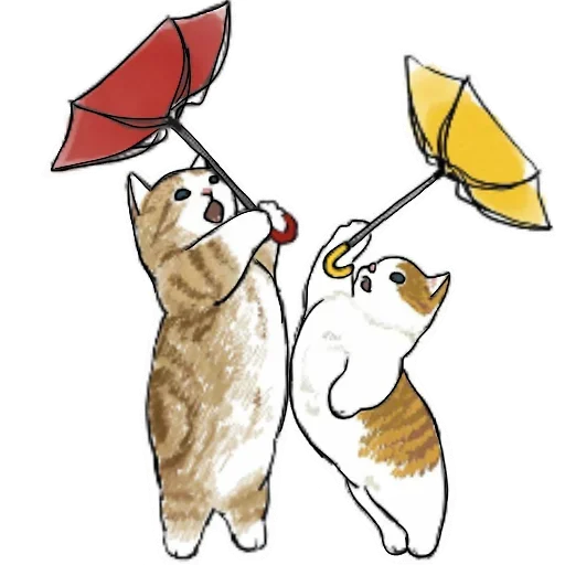 Коты mofu_sand emoji 🌂