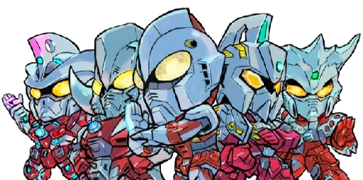 Стікери телеграм Ultraman Gundam Crossover